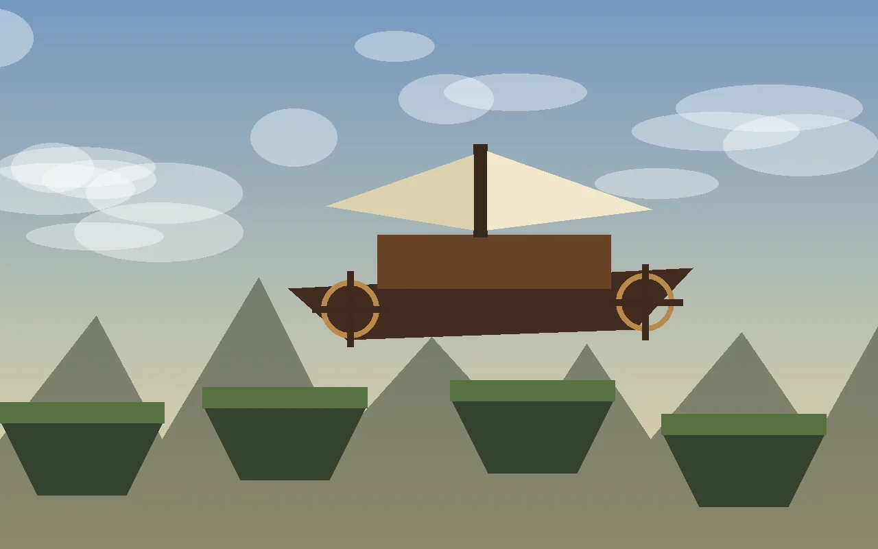 Gameplay-style airship scene for performance settings